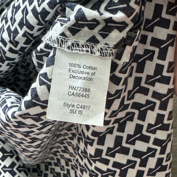 J Crew Embroidered Blue and White 100% Cotton Sleeveless Shirt-size 4 - Picture 8 of 9